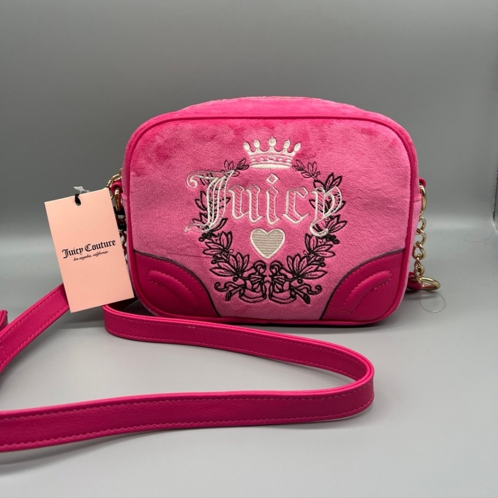 New Juicy Couture Pink Flash Heritage Crossbody Bag
